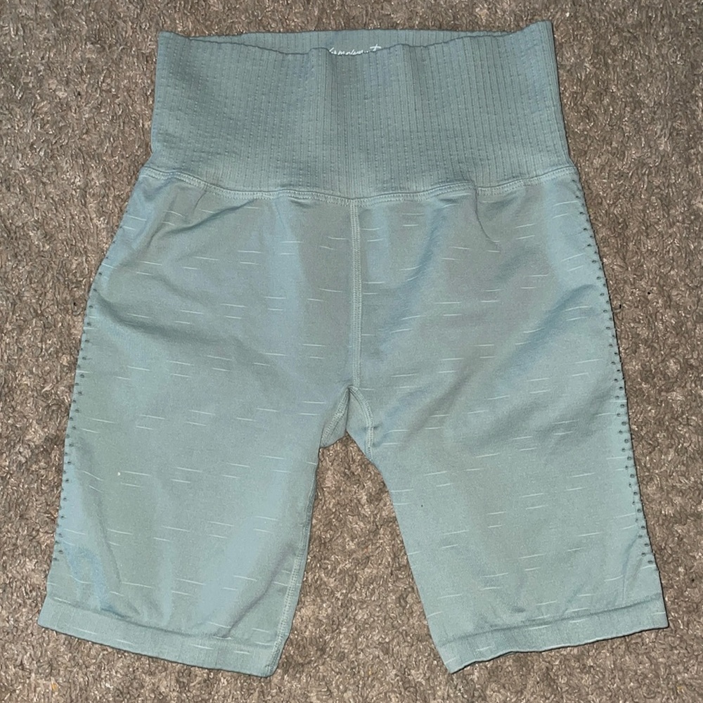 Free People Movement x Hatch (maternity) Good Karma sea foam green bike shorts